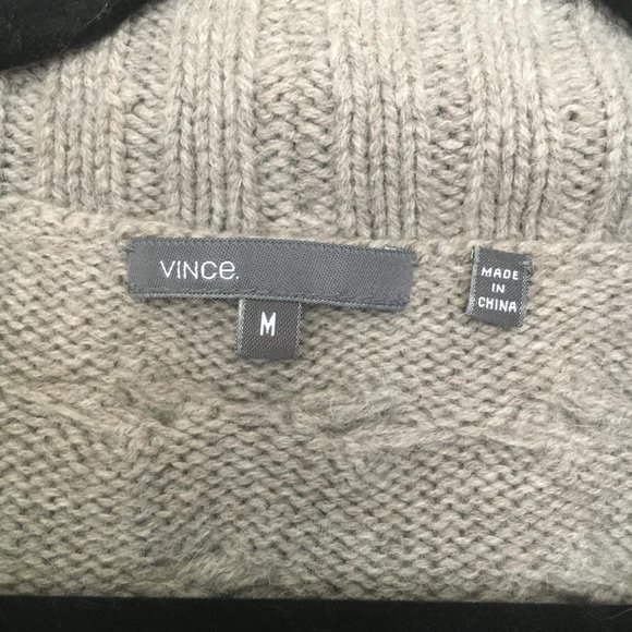Vince Sweater Cardigan Wool Size Medium Taupe - Picture 6 of 7